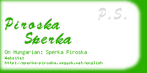 piroska sperka business card